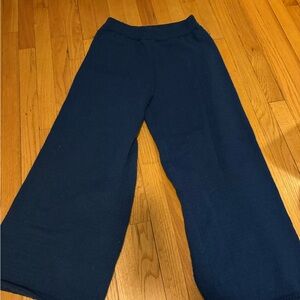 SHEIN Women's Wide Leg Knit Pants in Navy